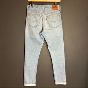 Levi’s 501 Button Fly Size 27 White Oak Cone Selvedge Denim Skinny Fit Jeans